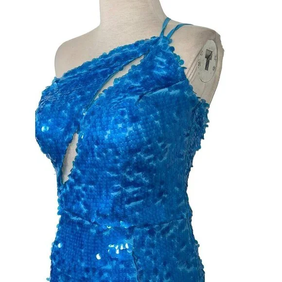 ILA Adria Sequin Dress in Blue 38 New Womens Long Formal Maxi Gown